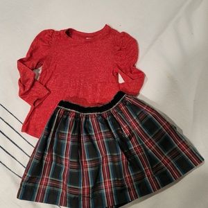 Baby Gap Tartan Plaid skirt and bonus shirt